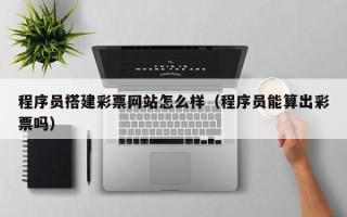 安阳程序员搭建彩票网站怎么样（程序员能算出彩票吗）